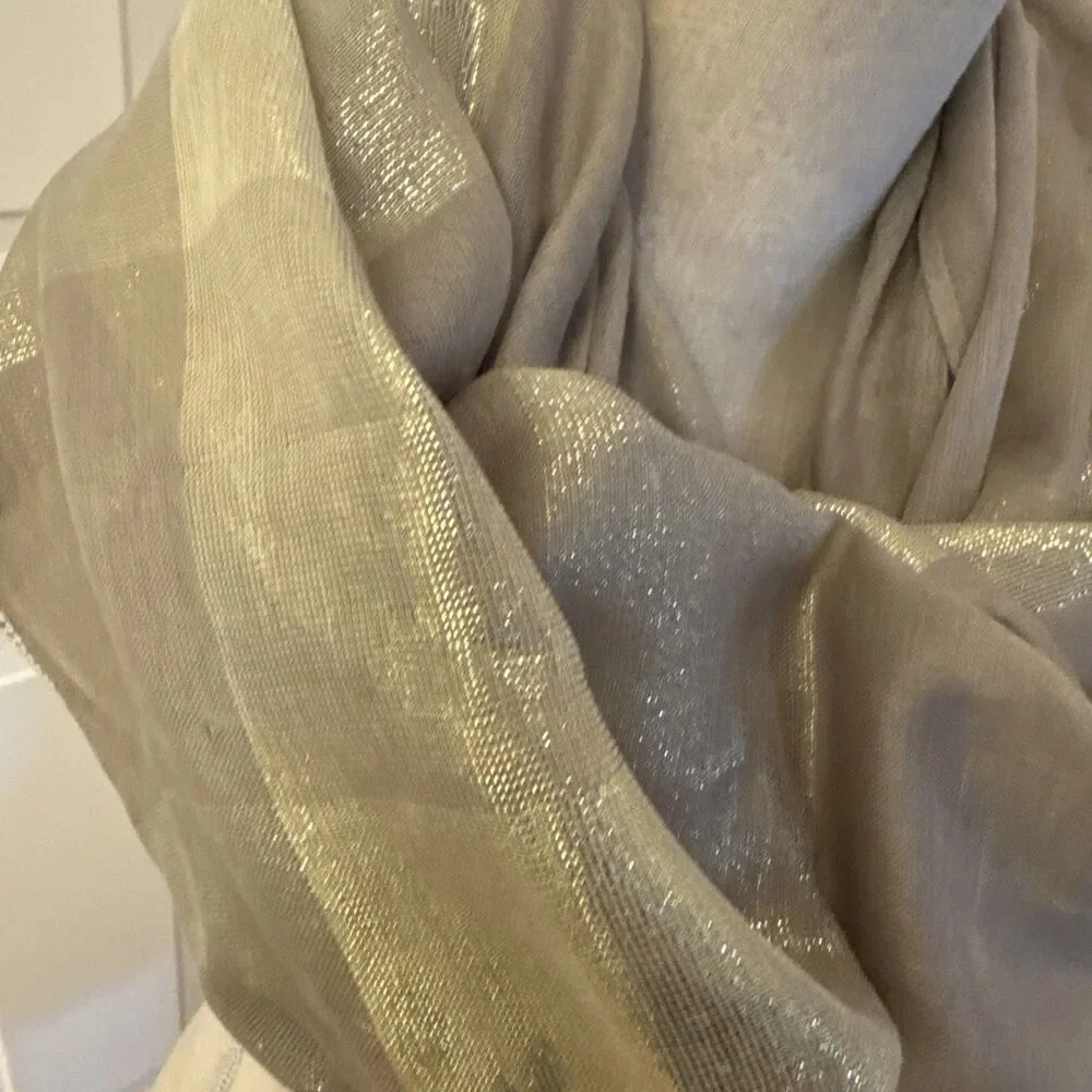 GOLD SHINY NEUTRAL unbranded Infinity Scarf